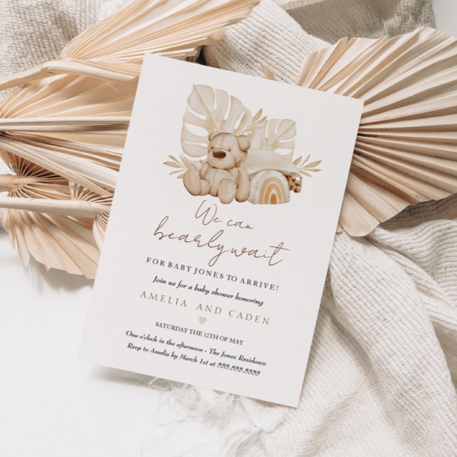 Vi kan knappt vänta Boho Baby Shower Inbjudningar (Skapare uppladdad)