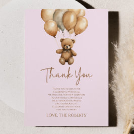 Vi kan knappt vänta Boho Teddybjörn Bebis Shower Tack Kort