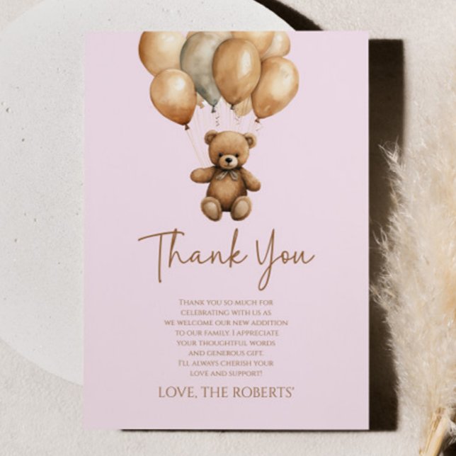 Vi kan knappt vänta Boho Teddybjörn Bebis Shower Tack Kort (Skapare uppladdad)