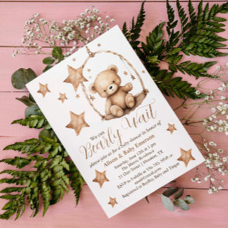 "Vi kan knappt vänta" Cradle Baby Shower-inbjudan Inbjudningar