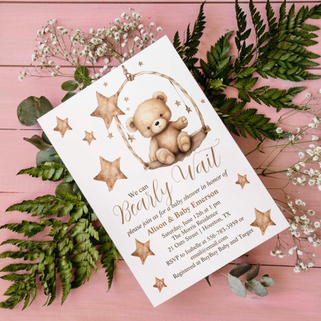 "Vi kan knappt vänta" Cradle Baby Shower-inbjudan Inbjudningar ("We can Barely Wait" Cradle Baby Shower Invitation)