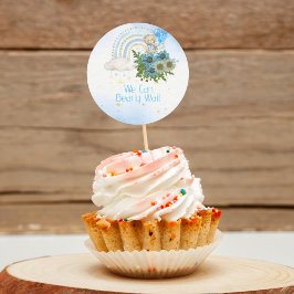 Vi kan knappt vänta Cupcake Topper Runt Klistermärke