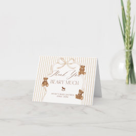 Vi kan knappt vänta Elegant babyfirande Tack Kort