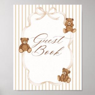 Vi kan knappt vänta Elegant barnkalas gästbok Poster