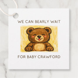 Vi kan knappt vänta! Enkel handritad baby shower Gåvor Etiketter