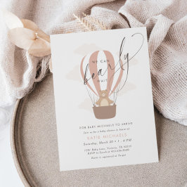 Vi kan knappt vänta | Flicka Rosa Luftballong Inbjudningar