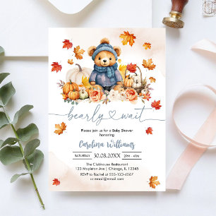 Vi kan knappt vänta Höst Baby Shower Inbjudan