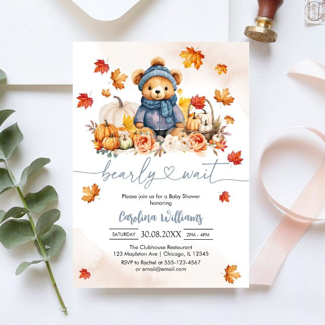 Vi kan knappt vänta Höst Baby Shower Inbjudan (Skapare uppladdad)