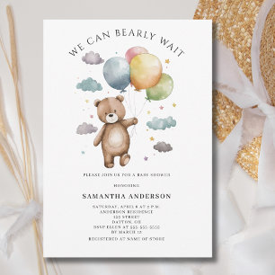 Vi kan knappt vänta Könsneutrala baby shower Inbjudningar