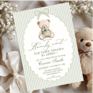 Vi kan knappt vänta Könsneutrala Babyshower Inbjudningar