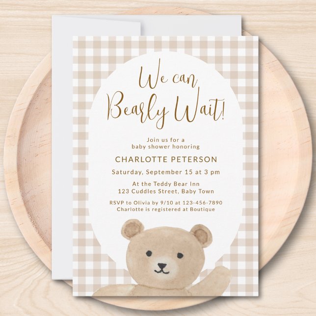 Vi kan knappt vänta Könsneutrala Babyshower  Inbjudningar (Skapare uppladdad)