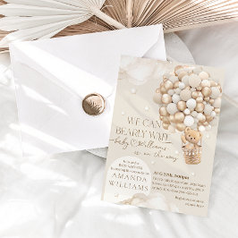 Vi kan knappt vänta Könsneutrala Babyshower Inbjudningar