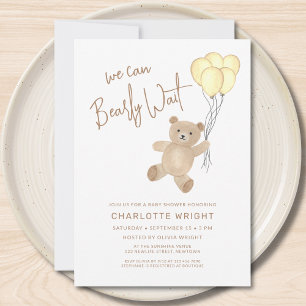 Vi kan knappt vänta Könsneutrala Babyshower Inbjudningar