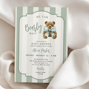 Vi kan knappt vänta nalle björn baby shower inbjudningar