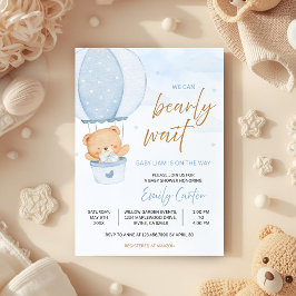 Vi kan knappt vänta Nalle Björn Varmluftsballong B Inbjudningar