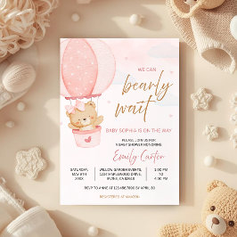 Vi kan knappt vänta Nalle Björn Varmluftsballong Inbjudningar