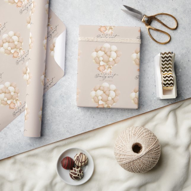 Vi kan knappt vänta Neutrala babyfirande   Presentpapper (Hantverk)