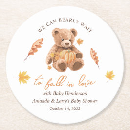 Vi kan knappt vänta på att falla i kärlek Baby Sho Underlägg Papper Rund