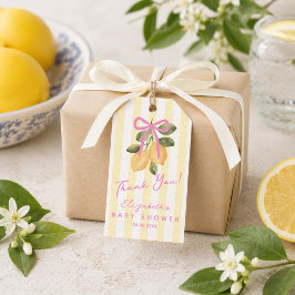 Vi kan knappt vänta på att krama dig Lemon Baby Sh Presentetikett