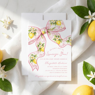 Vi kan knappt vänta på att krama dig Lemon Bow Bab Inbjudningar
