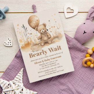 Vi kan knappt vänta på Dreamy Baby Shower-inbjudan Inbjudningar