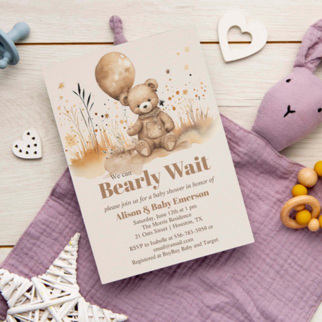 Vi kan knappt vänta på Dreamy Baby Shower-inbjudan Inbjudningar (We can Barely Wait Dreamy Baby Shower Invitation)