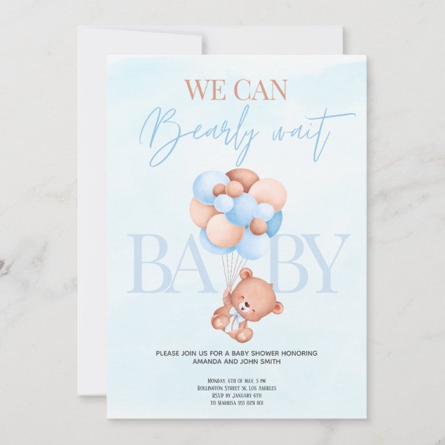 Vi kan knappt vänta på inbjudan till Baby Shower (Framsida)