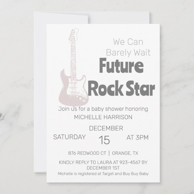 Vi kan knappt vänta på könsneutrala baby shower inbjudningar (Framsida)