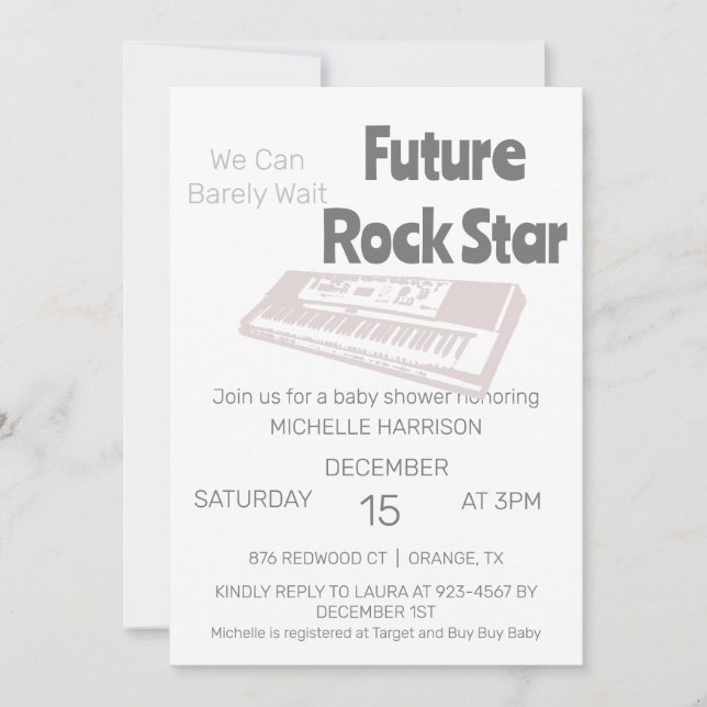 Vi kan knappt vänta på könsneutrala babyshow-inbju inbjudningar (Framsida)