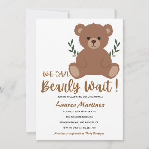Vi kan knappt vänta pojk babyshower inbjudan