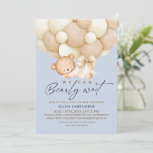 Vi kan knappt vänta Pojk Babyshower Inbjudningar