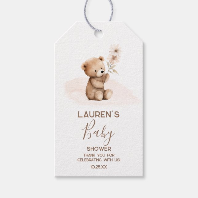 Vi kan knappt vänta presentkort till baby shower presentetikett (Framsidan)