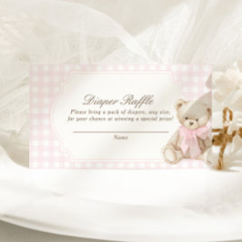 Vi kan knappt vänta Rosa randig teddybjörn Baby Tilläggskort