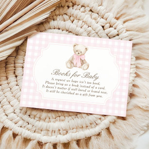 Vi kan knappt vänta Rosa Rutig Teddybjörn Baby Tilläggskort