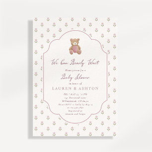 Vi kan knappt vänta saga nallebarn Baby Shower Inbjudningar