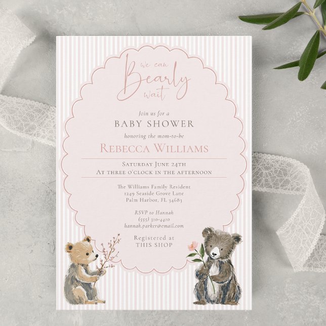 Vi kan knappt vänta Skogsbarns Baby Shower Inbjudningar (Skapare uppladdad)