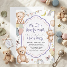 Vi kan knappt vänta söta Teddybjörn bebisfest 