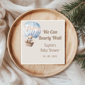 Vi kan knappt vänta Teddy Bear Baby Shower Pappersservett