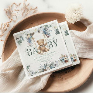 Vi kan knappt vänta Teddy Bear Sage Grön Pappersservett