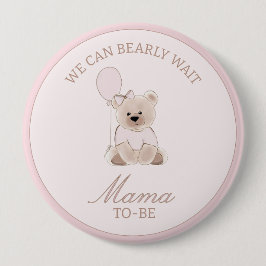 Vi kan knappt vänta Teddybjörn Baby Rosa Bruse Knapp