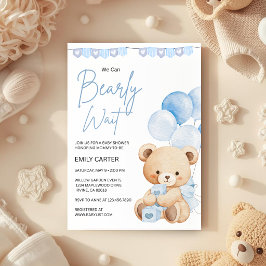 Vi kan knappt vänta Teddybjörn Baby Shower Inbjudningar