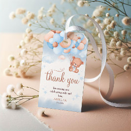 Vi kan knappt vänta Teddybjörn Baby Shower  Presentetikett