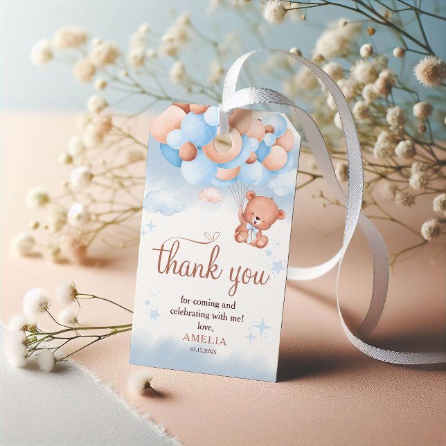Vi kan knappt vänta Teddybjörn Baby Shower  Presentetikett (Skapare uppladdad)