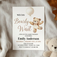 Vi kan knappt vänta Teddybjörn Ballong Bebis Babys
