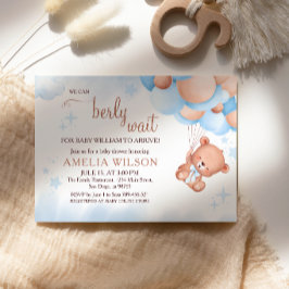 Vi kan knappt vänta Teddybjörn Ballongbukett Baby  Inbjudningar