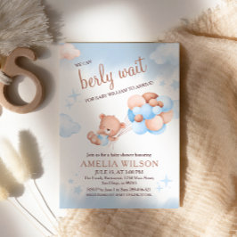 Vi kan knappt vänta Teddybjörn Ballonger Pastell F Inbjudningar