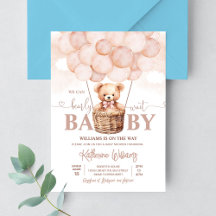 Vi kan knappt vänta Teddybjörn Bebis Baby Shower