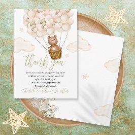 Vi kan knappt vänta Teddybjörn Bebis Baby Shower Tack Kort
