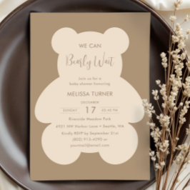 Vi kan knappt vänta Teddybjörn Bebis Babyshower Inbjudningar