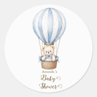 Vi kan knappt vänta Teddybjörn Bebis Shower dekal Runt Klistermärke